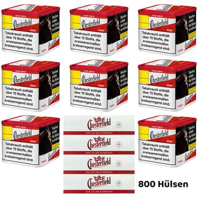 Chesterfield Red/Rot Volumentabak 8x 40g M Dose, 800 Hülsen