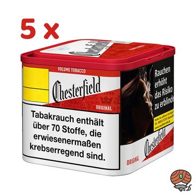 Chesterfield Red Volumentabak / Zigarettentabak 5x 40g M Dose