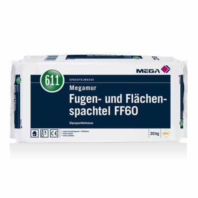 MEGA 611 Megamur Flächenspachtel FF60 - 20 kg weiß