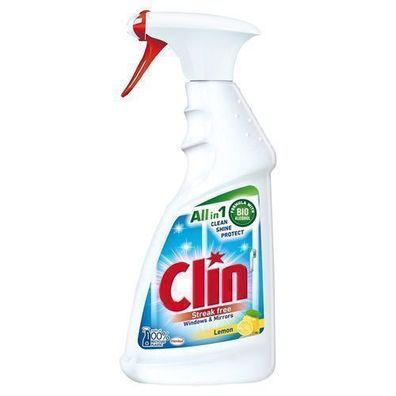 Clin Professioneller Fenster- und Glasreiniger mit Zitronenduft, 500 ml