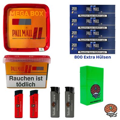 Pall Mall Allround Volumentabak Mega Box 2x 125g, Blue Xtra Hülsen, Zubehör
