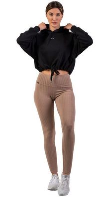 Nebbia Damen Leggins Organic Cotton Ribbed High Waist Leggings 405 Brown 186636