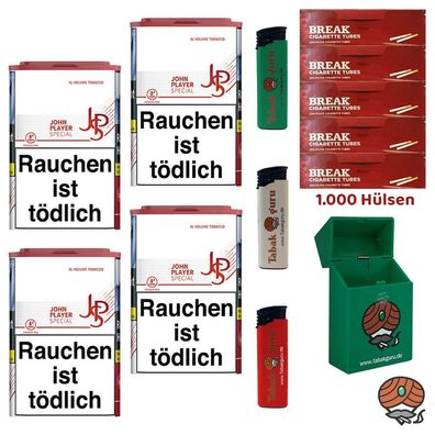 JPS John Player Special Red/Rot XL Volumentabak Dose 4x 56g, Break Hülsen