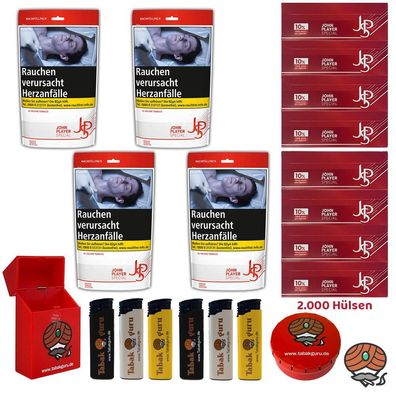 JPS John Player Special Volumentabak Zip Bag 4x 94g, Extra Hülsen, Zubehör