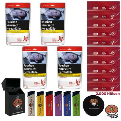 JPS/John Player Special Red/Rot Volumentabak Zip Bag 4x 94g, Hülsen, Zubehör