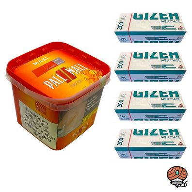 Pall Mall Allround Tabak Maxi Box à 263g + 800 GIZEH Menthol Hülsen