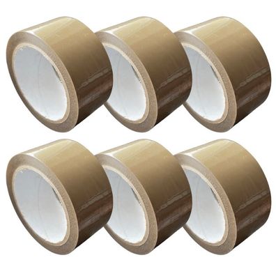 6x Klebeband Braun 48mm x 56m Rollen Packband Paketband Paketklebeband