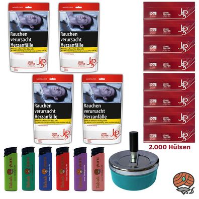 John Player Special Red Volumentabak Zip Bag 4x 94g, JPS Extra Hülsen, Zubehö