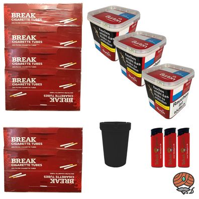 Burton Red Volumentabak MEGA Box 3x 270g, 1600 Hülsen + viel Zubehör