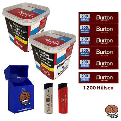 Burton Red Volumentabak MEGA Box 2x 270g, 1200 Hülsen, Zubehör