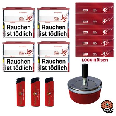 JPS/John Player Special Red/Rot Volumentabak Dose 4x 36g, Hülsen, Zubehör