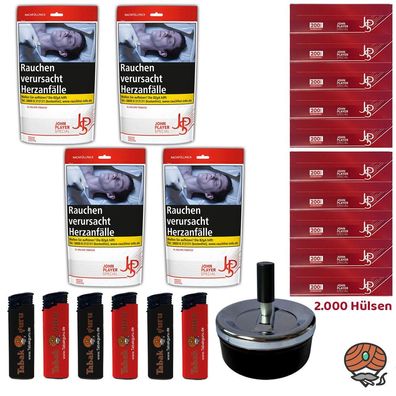 John Player Special Red Volumentabak Zip Bag 4x 94g, JPS Hülsen, Zubehör