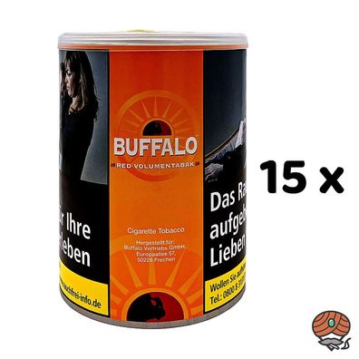 Buffalo Red / Rot Volumentabak - Stopftabak Dose 15x 75g