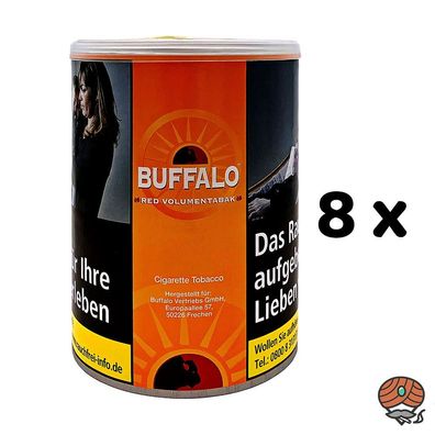 Buffalo Red / Rot Volumentabak - Stopftabak Dose 8x 75g