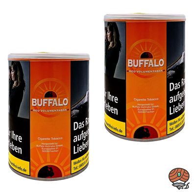Buffalo Red / Rot Volumentabak - Stopftabak Dose 2x 75g