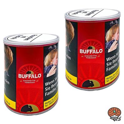 Buffalo Red / Rot Feinschnitt Zigarettentabak / Drehtabak Dose 2x 140g