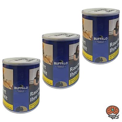 Buffalo Blue/Blau Feinschnitt Zigarettentabak/Drehtabak Dose 3x 140g