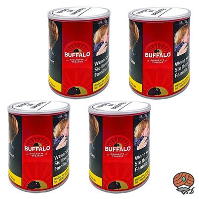 Buffalo Red / Rot Feinschnitt Zigarettentabak / Drehtabak Dose 4x 140g