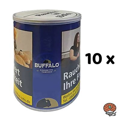 Buffalo Blue/Blau Feinschnitt Zigarettentabak/Drehtabak Dose 10x 140g