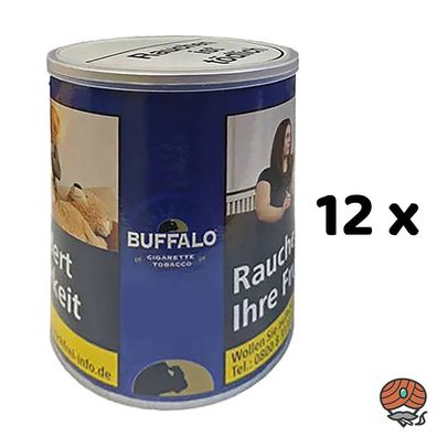 Buffalo Blue/Blau Feinschnitt Zigarettentabak/Drehtabak Dose 12x 140g