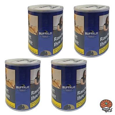 Buffalo Blue/Blau Feinschnitt Zigarettentabak/Drehtabak Dose 4x 140g