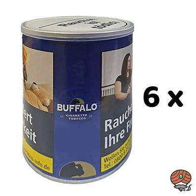 Buffalo Blue/Blau Feinschnitt Zigarettentabak/Drehtabak Dose 6x 140g