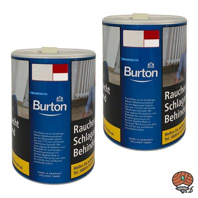 Burton Blue/Blau Volumentabak Dose 2x 65g Stopftabak/Zigarettentabak