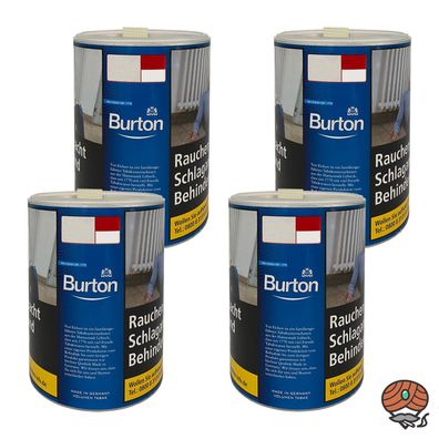Burton Blue/Blau Volumentabak Dose 4x 65g Stopftabak / Zigarettentabak