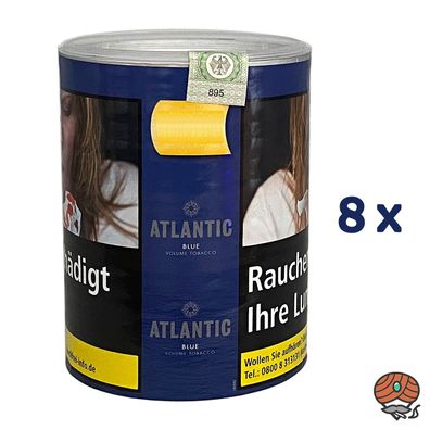 Atlantic Blue Tabak/Volumentabak/Stopftabak/Zigarettentabak Dose 8x 65g