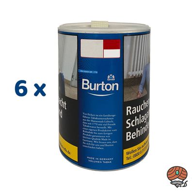 Burton Blue/Blau Volumentabak Dose 6x 65g Stopftabak / Zigarettentabak