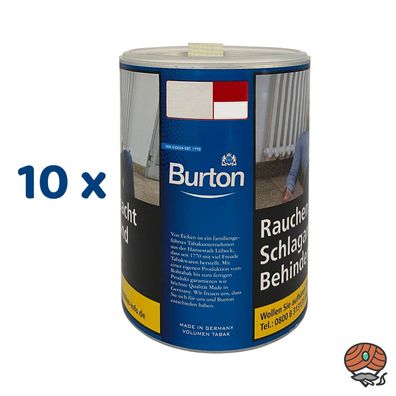 Burton Blue/Blau Volumentabak Dose 10x 65g Stopftabak / Zigarettentabak