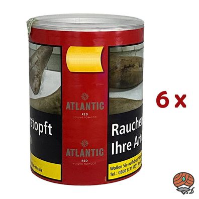 Atlantic Red Tabak/Volumentabak/Stopftabak/Zigarettentabak 6x 65g Dose