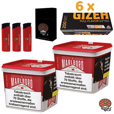 Marlboro Crafted Selection Volumentabak 2x 230g, Gizeh Full Flavor Extra Hülsen