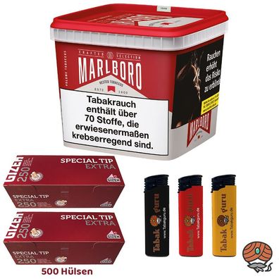 Marlboro Crafted Selection Tabak 230g Mega Box, Gizeh Special Tip Extra Hülsen