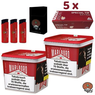 Marlboro Crafted Selection Volumentabak 2x 230g, Gizeh Extra Hülsen