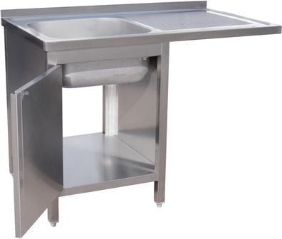 Gastronomie Hotel Küche Spülzentrum 1200 x 600 x 850 mm 1 Becken links 600 mm Tiefe