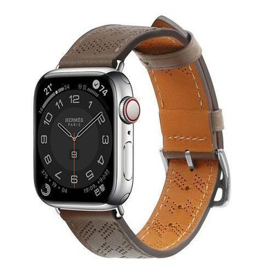 Apple Watch Lederarmband Dunkelbraun fuer SE, Serie 9, 8, 7, 6, 5, 4, 3, 2, 1 (41