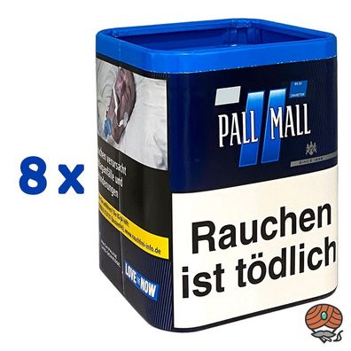 Pall Mall Blue / Blau Zigarettentabak / Stopftabak L Dose 8x 43g