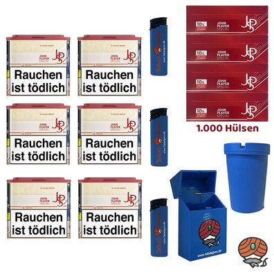 JPS/John Player Just Red Tabak Dose 6x 36g, Extra Hülsen, Zubehör