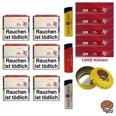 JPS/John Player Special Just Red Tabak 6x 36g, JPS Hülsen + Zubehör