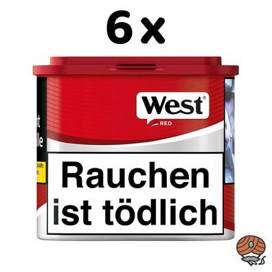 West Red / Rot Tabak 6x 36g Dose Volumentabak / Stopftabak