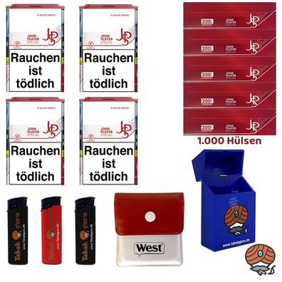 JPS John Player Special Rot/Red XL Volumentabak Dose 4x 56g Hülsen Taschenascher