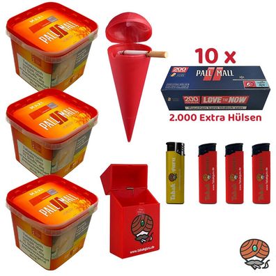 Pall Mall Allround Maxi Box 3x 263g Tabak, Red Xtra Hülsen, Strandascher
