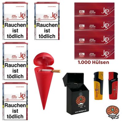 JPS John Player Special Red/Rot Volumen Dose 4x 56g, Extra Hülsen Strandascher