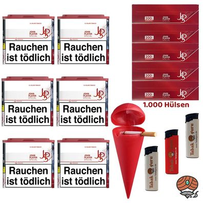 JPS John Player Special Red/Rot Tabak Dose 6x 36g, JPS Hülsen, Strandascher