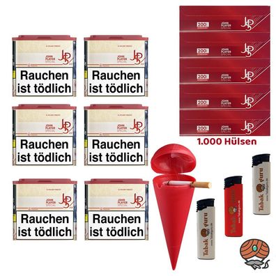 JPS John Player Special Just Red/Rot Tabak Dose 6x 36g, Hülsen, Strandascher