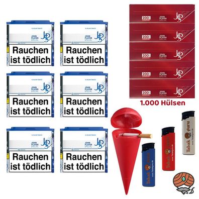 JPS John Player Special Blue/Blau Tabak Dose 6x 36g, JPS Hülsen, Strandascher