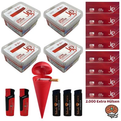JPS John Player Special Volumentabak Mega Box 4x 130g, Extra Hülsen Strandascher