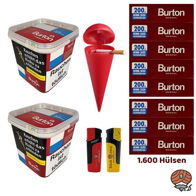 Burton Red/Rot Volumentabak MEGA Box 2x 270g, Hülsen, Strandascher