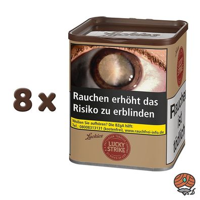 Lucky Strike Origins USA Red Tabak Dose à 8x 64g ohne Zusätze